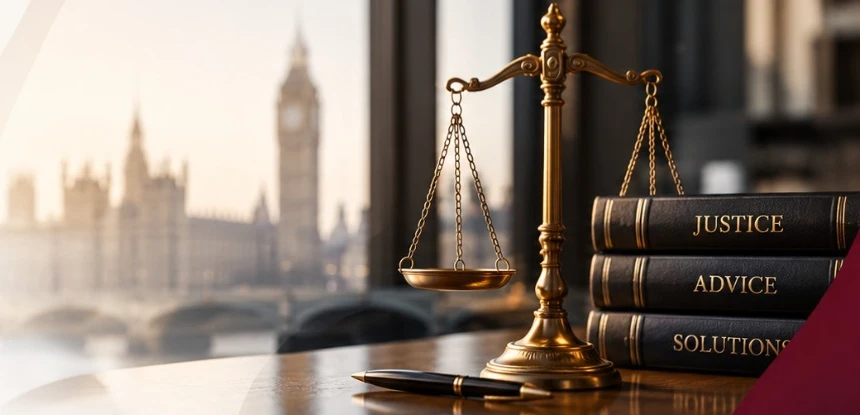 Scales of justice and law books